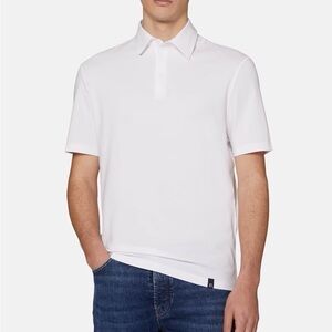 Boggi Milano Stretch Supima Cotton Polo Shirt White Mens Small